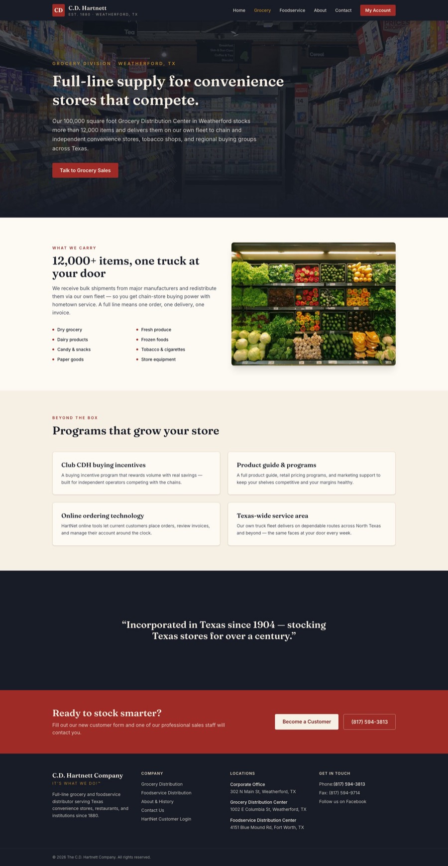 New Grocery division page