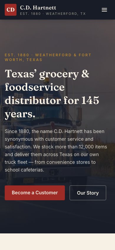 New homepage on a phone