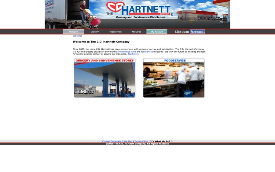 Old homepage on desktop